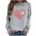 thumbnail image 2 of Qertyioot Chandail en Molleton de la Saint-Valentin pour Femmes, Hiver Col Rond Manches Longues Hauts Blouse Imprimée Régulière, 2 of 4