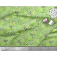 thumbnail image 3 of Soimoi Green polyester Crepe Fabric Leopard Animal Skin Printed Craft Fabric by the Yard 52 Inch Wide, 3 of 3
