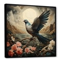 thumbnail image 2 of Designart "Vintage Dove at Sunset" Animals Framed Wall Art - White Dove Hallway Framed Wall Art Decor, 2 of 6
