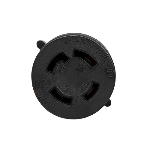 1.5FT Nema TT-30P to L14-30R Adapter, 30-Amp RV to L14-30R Generator Transfer Switch Adapter 4-Prong Female Adapter STW 10AWG, 30A RV Generator to 30A 4-Prong Locking Female$$Garden & Patio