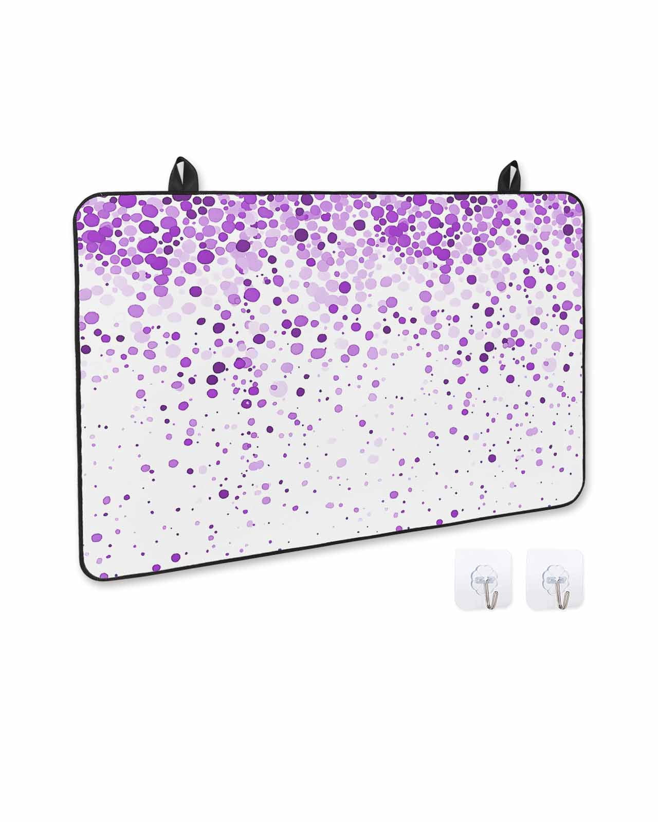 nqOlkjepod Large Induction Cooktop Protector Mat 24"x21", Purple Polka Dot Stove Top Covers for Electric Stove, Abstract Modern Art Dots Watercolor Stove Burner Cover Mats, Glass Top Stove Cover