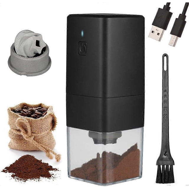 Moulin à Café Électrique Portable : Moulin à Café Rechargeable Meuleuse Professionnelle Conique - Mouture Fine Graines de Café pour Camping en Plein Air