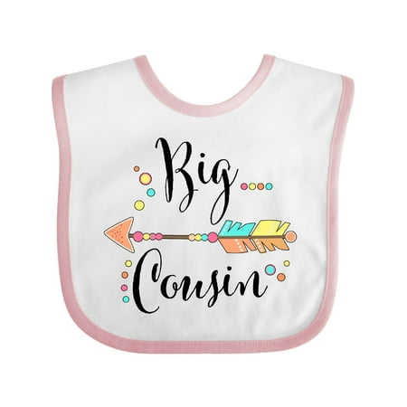 

Inktastic Big Cousin- dots and arrow Gift Baby Boy or Baby Girl Bib