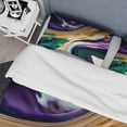 thumbnail image 4 of Designart "Bold Strokes in Purple, Green, and Gold I" Modern Bedding Covert Set - Abstract Purple Bed Set With 1 Shams, 4 of 6