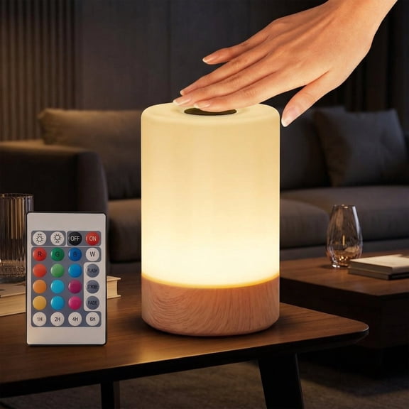 DAYBETTER Night Light,Dimmable Lamp,10 Brightness and 13 RGBW Colors,Touch and Remote Control,Portable Table Bedside Lamp,Rechargeable LED Lamp for Baby Nursery Bathroom/Living Room/Nightstand/Bedroo