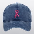 thumbnail image 2 of Unisex Cancer Awareness Ribbon Embroidered Baseball Cap for Outdoor Sports and Casual Hop Style, 2 of 4