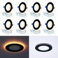 thumbnail image 1 of CycevSun Black Pot Lights LED 4 Inch Recessed Lighting with Night Light, Dimmable & 5CCT Selectable Slim Wafer Downlight, 9W, cETL, IC & Wet Rated, 8, 1 of 9
