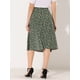 thumbnail image 4 of INSPIRE CHIC Falda midi de una línea con estampado floral para mujer Faldas vintage de gasa de verano Verde L, 4 of 5