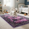 thumbnail image 3 of Cydiria Vintage Boho Traditional Oriental Faux Wool Area Rug, 2' x 3', Purple, 3 of 8