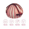 thumbnail image 3 of Yiaed Retro Bow Print Reusable Shower Cap & Bath Cap & Lined, Oversized Waterproof Shower Caps Designed for all Hair Lengths, 3 of 7