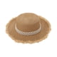 thumbnail image 1 of Sombrero de paja para mujer, circunferencia de 56-58 cm, parasol de verano, protector solar, sombrero de ala grande con perlas para playa, 1 of 6