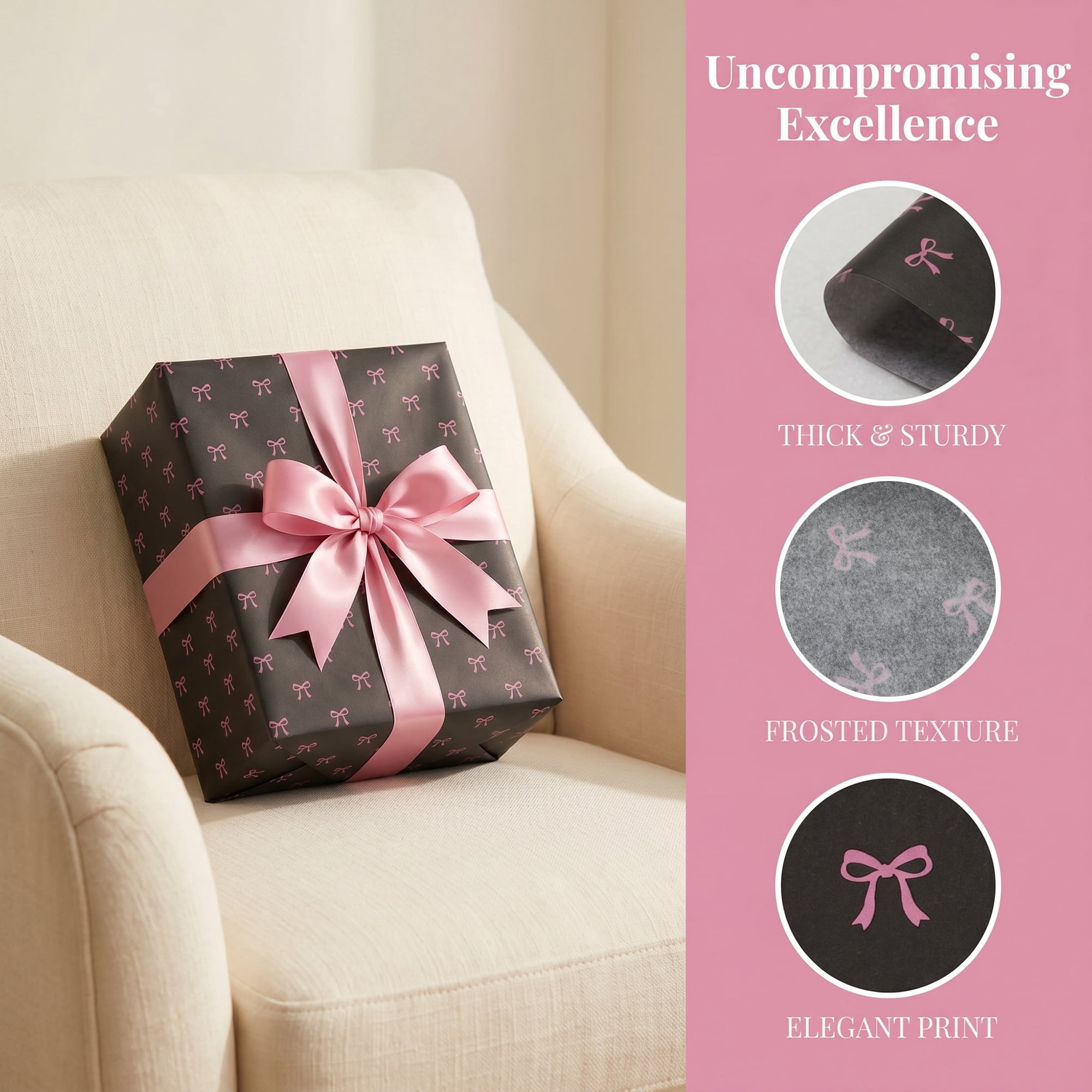 Unique Bargains Gift Wrapping Paper Sheets for All Occasions Black Butterfly 27.6"x 19.7"