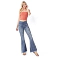 thumbnail image 2 of Risen Jeans Womens Juniors High Rise Pull On Flares  (Medium Denim, Small), 2 of 4
