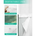 thumbnail image 3 of No Hook Shower Curtains with Snap in Liner, Green Starry Sky Waterproof Fabric Shower Curtain, Modern Abstract Clouds Night Scenery Double Layers & See-Through Top Window Bathroom Curtains 72''x84'', 3 of 6