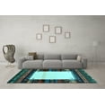 thumbnail image 3 of Ahgly Company Indoor Rectangle Abstract Light Blue Contemporary Area Rugs, 5' x 7', 3 of 4