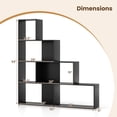 thumbnail image 3 of Gymax 2 Pcs Bibliothèque à 4 Niveaux avec 6 Cubes de Rangement 64 Pieds' de Haut Bibliothèque d'Escalier Géométrique Moderne, 3 of 10