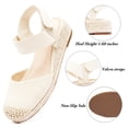 thumbnail image 3 of Ataiwee Women's Platform Wedge Heel Espadrille Sandals - Hook-and-Loop Closure with Ankle Strap, Comfortable Insole, lightweight Rubber Sole, Close-Toe Casual Summer Sandals., 3 of 6