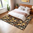 thumbnail image 2 of HOMERRY 9' x 12' Area Rug for Living Room Indoor Washable Bedroom Floral Carpet for Floor Decoration, Black Yellow, 2 of 7