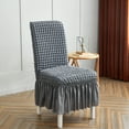 thumbnail image 2 of KBOOK Chair Slipcover Pleated Ruffled Skirt Dining Chair Cover Protector, Light Gray, 2 of 6