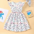 thumbnail image 2 of Rovga Easter Dresses For Toddler Girls 3-4 Years Sleeveless O Neck Sundress Cartoon Floral Prints Dresses Elegance Outfits White, 2 of 4