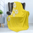 thumbnail image 4 of Yellow Soft Flannel Fleece Blanket, Spring Flowers Daisy Pattern on Clean Background Blossom Meadow Scenic Art Print, Cozy Plush for Indoor and Outdoor Use, 70" x 90", Yellow White, by Ambesonne, 4 of 5