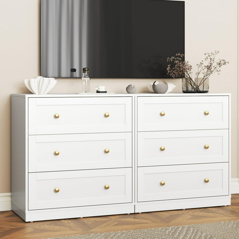 May in Color White 3 Drawer Dresser Set of 2, Modern Chest of Drawers with Gold Dresser Knobs, for Bedroom, Hallway, Closets, Living Room - Walmart.com May in Color White 3 Drawer Dresser Set of 2, Modern Chest of Drawers with Gold Dresser Knobs, for Bedroom, Hallway, Closets, Living Room - Walmart.com