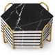 thumbnail image 1 of wonima44 6Pcs White Marble Coaster Set with Holder Hexagon Ceramic Coasters Absorbent Coasters Drink Coasters Set for Coffee Table Bar Coasters Wine Coasters Modern Coasters Beer Coasters Cup Coasters, 1 of 1