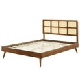 thumbnail image 3 of Platform Bed Frame, Queen Size, Wood, Brown Walnut, Modern Contemporary Urban Design, Bedroom Master Guest Suite, 3 of 9