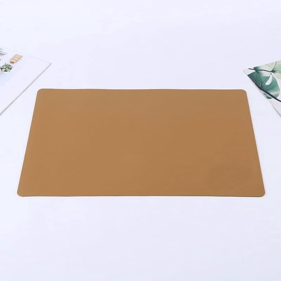 XmhyTop 4 pcs Light brown Table Place Mats, 45*30cm PU Leather Dinner Placemats, Heat-Resistant & Waterproof , Easy to Clean for Dining Table, Kitchen Parties & Daily Use Stylish Table Place Mats