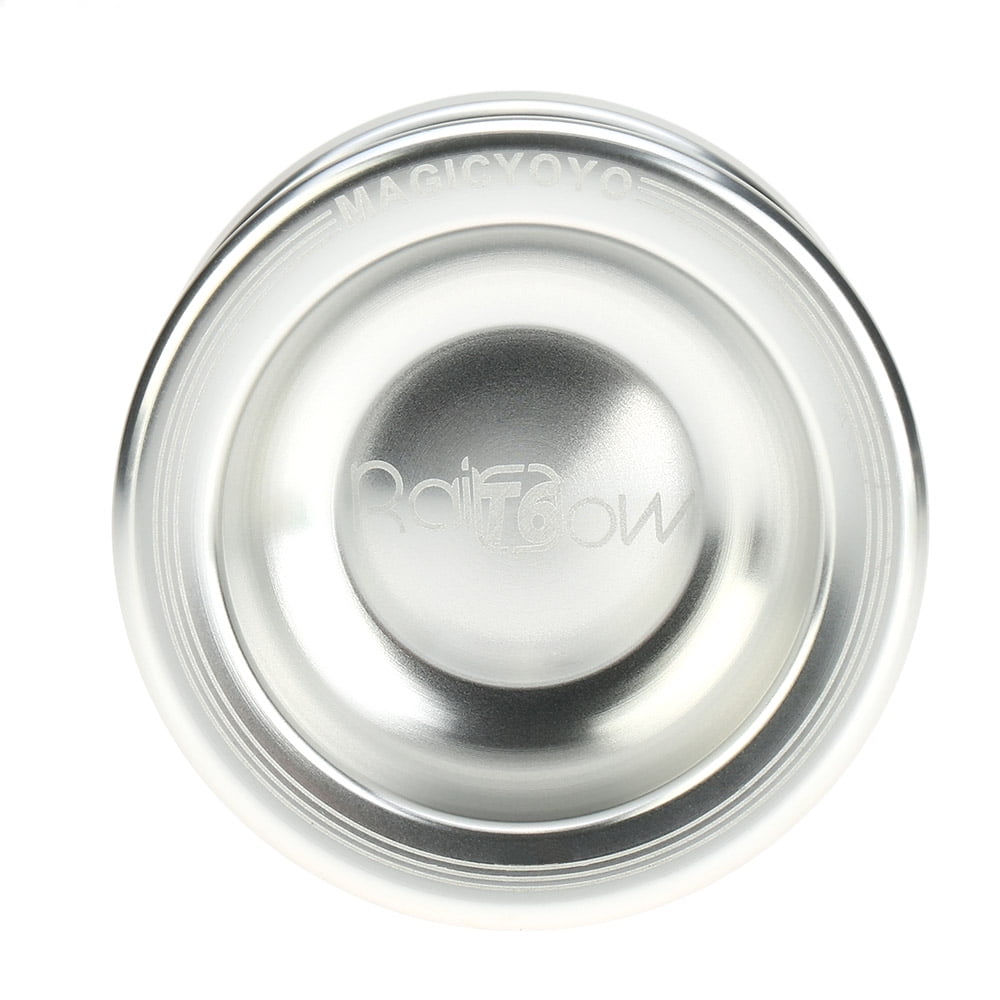 Anself Professional Yoyo T6 Rainbow Aluminum Alloy Metal Yoyo 8 Ball KK Bearing with String for Silver