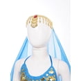 thumbnail image 5 of iiniim Kids Girls Indian Belly Dance Outfit Lace-up Back Top with Pants Hip Scarf Set Princess Dancewear A Sky Blue 9-12, 5 of 7