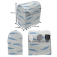 thumbnail image 5 of Sea Life Lounger Chair Bag, Marine Underwater Fish Cartoon Characters on Wavy Striped Backdrop, High Capacity Storage with Handle Container, Lounger Size, Coconut and Deep Sky Blue, by Ambesonne, 5 of 5
