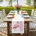 thumbnail image 3 of Pink Flamingo Short Table Runner 60 Inches Long,Summer Animal Gradient Watercolor Cotton Linen Table Runners Dresser Scarves,Fabric Tabletop Scarf Furniture Cover for Home Dinner Party Decor 13"x60", 3 of 8