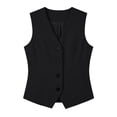 thumbnail image 4 of Favoffer Womens Sleeveless Vest V Neck Button Tank Solid Color Decor Pocket Loose Casual Summer Layering Lightweight Outdoor Summer Vacation, 4 of 5
