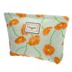 thumbnail image 1 of Bolsa de maquillaje floral, bolsa de maquillaje de gran capacidad, bolsa de cosméticos, bolsas de cosméticos para mujer para monedero, fundas, lápices labiales, pinceles, naranja verde, 1 of 1