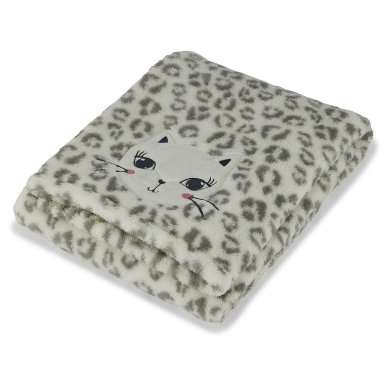 Cutie Pie Baby Kitty Face Leopard Security Blanket for Girl Ultra