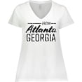 thumbnail image 3 of Inktastic From Atlanta Georgia in Black Distressed Text Women's Plus Size V-Neck T-Shirt, 3 of 5