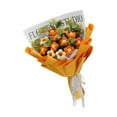 thumbnail image 1 of Ramo de flores de ganchillo, flores artificiales, flores falsas, flores preservadas para boda. Naranja, 1 of 9