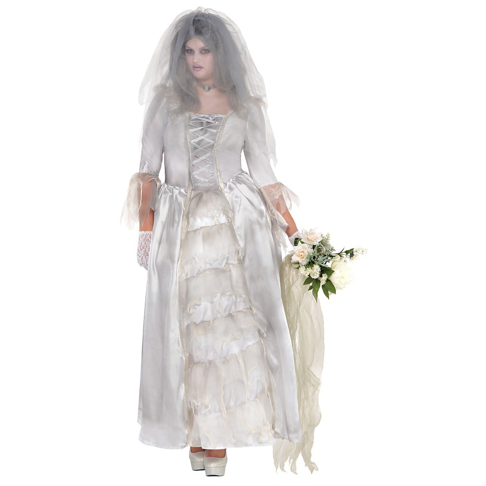 Womens Haunted Beauty Ghost Dead Bride Halloween Horror Fancy Dress Costume 
