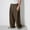 40#Brown, variant on lkfuzj Men's Plus Size Cotton-Linen Long Pants Casual Solid Color Straight-Leg Elastic Waist Pants with Pockets,Loose Fit Comfortable Pants for Everyday