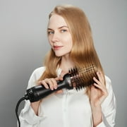 TYMO VOLUMIZER Hot Air Brush, Ionic Hair Blow Dryer & Volumizer with Titanium Barrel for Volume & Smooth Shine, Frizz-Free Styling, Black