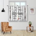 thumbnail image 2 of Farmhouse Rustic Kitchen Curtains - Fork and Spoon Retro Country Western Short Cafe Tier Window Curtains Vintage Wood Decor for Living Dining Room 24 Inch Length Drapes 2 Panels 28"x24", 2 of 5