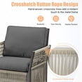 thumbnail image 4 of PARKWELL 3PCS Outdoor Swivel Glider Chairs Set, All-Weather Wicker Rattan Swivel Rocking Chair with Side Table,Oversized Deep Seat Rocker Lounge Chairs for Porch Balcony, Gray, 4 of 8