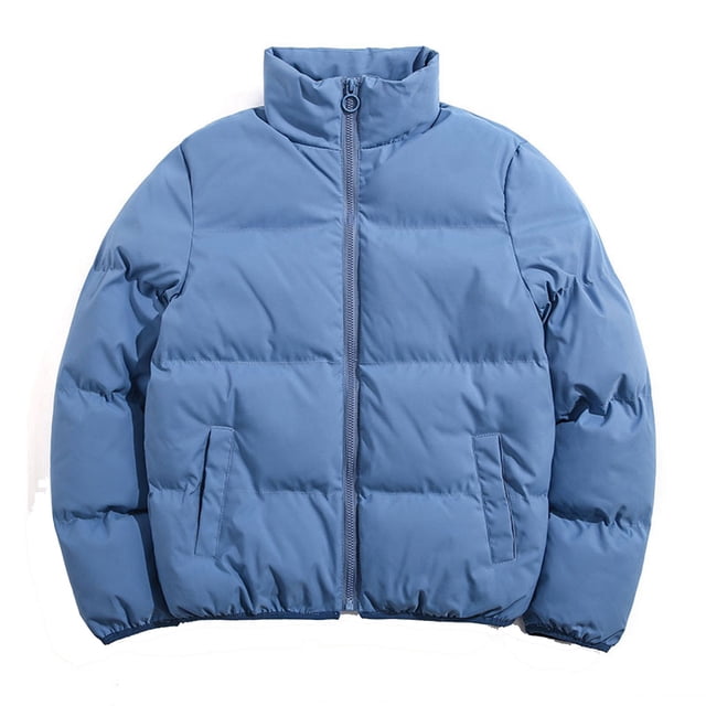 IROINID Women's Puffer Jacket Long Sleeve Solid Color Stand Collar Outwear, Loose Paras Windproof Padded Clothes Jacket