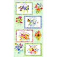thumbnail image 1 of 24" X 44" Panel My Happy Place Flowers Quotes Words Inspirational Sayings Floral Bouquets Butterflies Green Cotton Fabric Panel (Y3620-55MULTICOLOR), 1 of 1