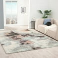 thumbnail image 2 of Zenith Abstract Shag Blue/Pink Area Rug 5'7" x 7'3" 5' x 8' Shag Rectangle, 2 of 5