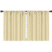Blackout Kids Curtains,Yellow and White Checkerboard Pattern Childrens Insulated Curtains Set Of 2,Bedroom Essentials,Toddler Room Decor 42"x54"