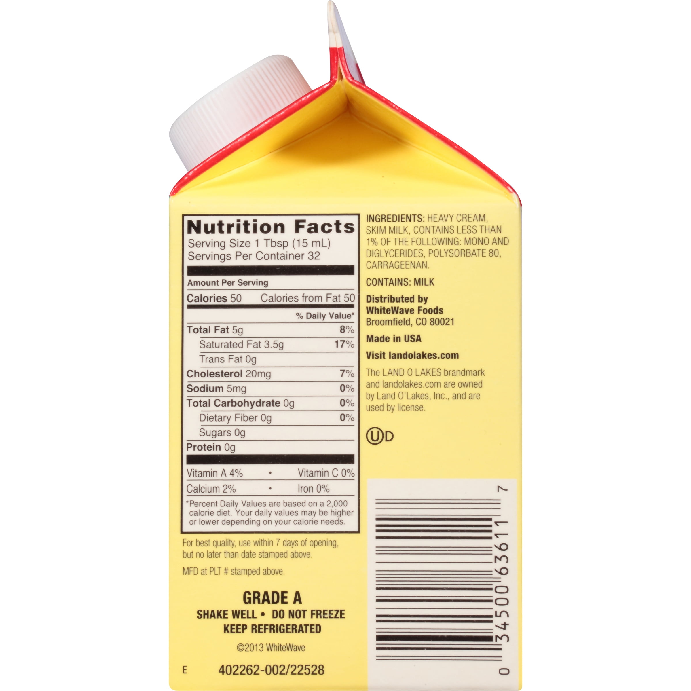 Land O Lakes Rich Creamy Heavy Whipping Cream 1 Pint Walmart regarding Nutrition Facts Heavy Cream Land O Lakes Rich Creamy Heavy Whipping Cream 1 Pint Walmart regarding Nutrition Facts Heavy Cream