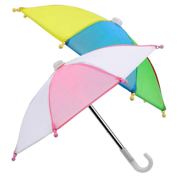 Children's Umbrella Toy Miniature Design Indoor Photography Sunny Protection Nylon Material Round Canopy 2Pcs