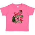 thumbnail image 3 of Inktastic Santa is Promoting Me to Big Sister Green Plaid Tree Girls Baby T-Shirt, 3 of 5